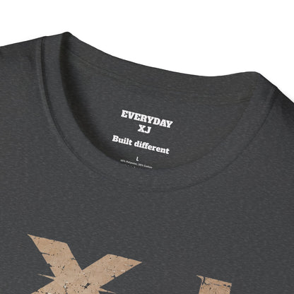 XJ Vintage Off-Road T-Shirt — 'Built Different' SUV Mountain Graphic